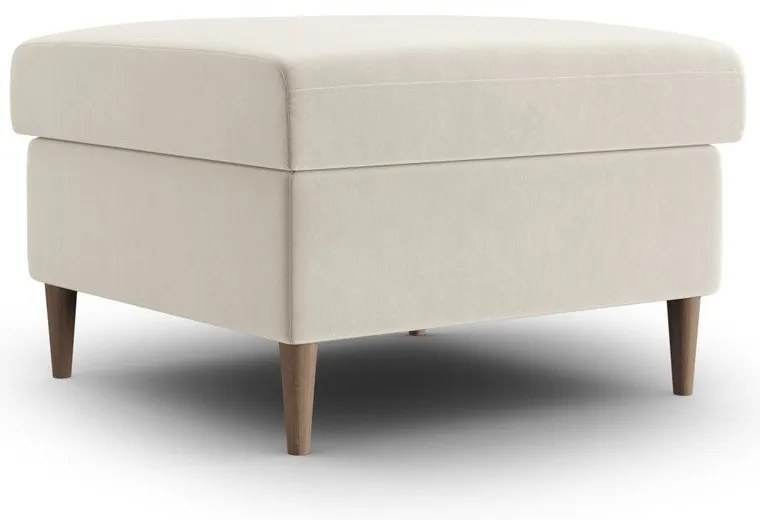 Poggiapiedi beige con rivestimento in velluto Kyoto – Cosmopolitan Design