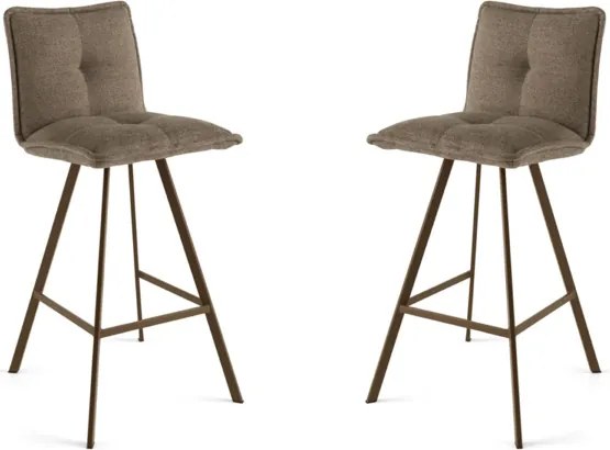 Sgabello cucina tessuto Marrone - bar SILA 2 sgabelli