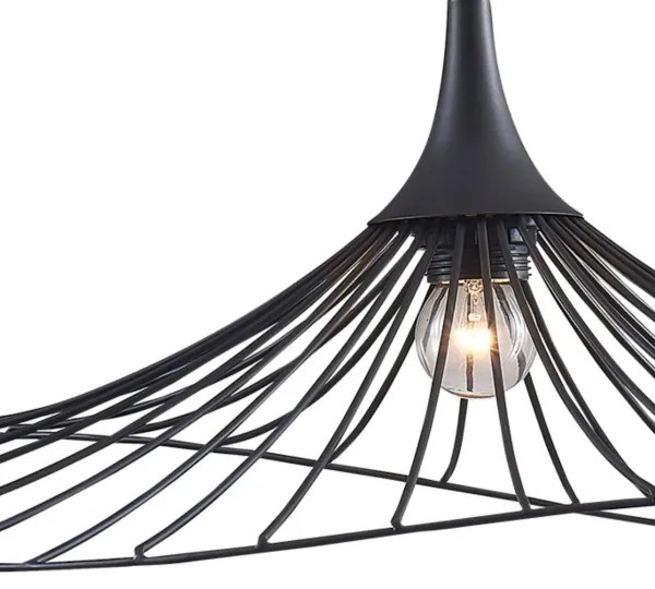 Lampadario a sospensione con filo ARIELLE 1xE27/20W/230V diametro 50 cm nero