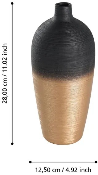 Eglo 421423 - Vaso in ceramica SARYKSU 28x12,5 cm nero/oro