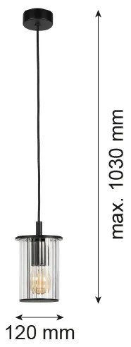Argon 8751 - Lampadario da esterno a sospensione con filo NORFOLK 1xE27/15W/230V IP44 nero