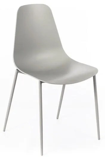 Sedia in polipropilene e gambe in metallo Grigio chiaro - Frida