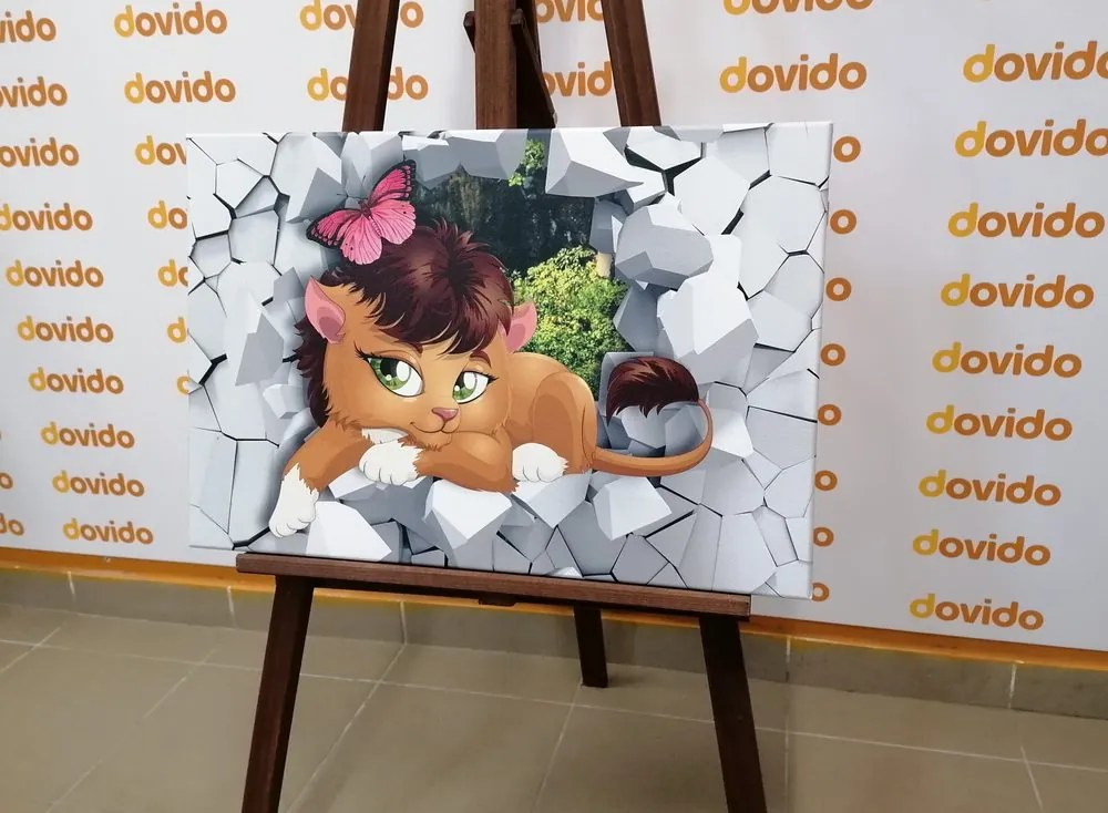 Quadro su tela – Cucciolo di leone adorabile