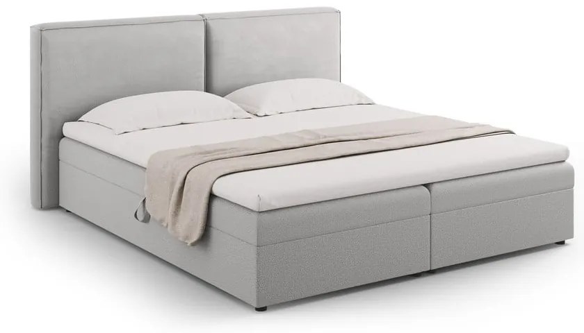 Letto boxspring in grigio chiaro con contenitore 180x200 cm Arendal – Cosmopolitan Design