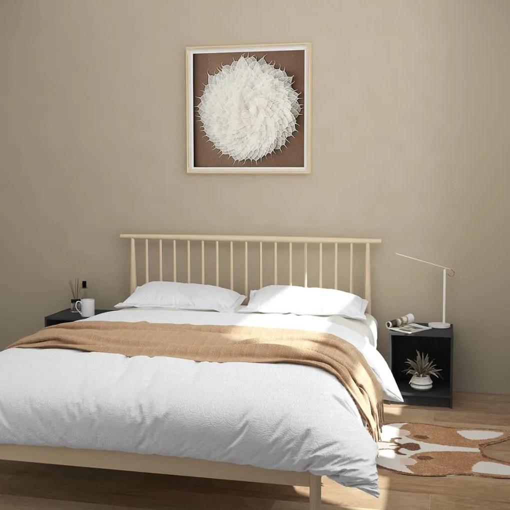 Comodini 2 Pz Grigi 35,5x33,5x41,5 Cm İn Legno Massello Di Pino /