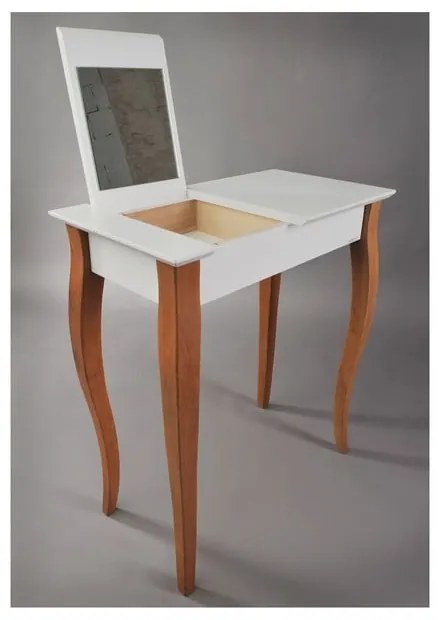 Tavolino da toilette bianco con specchio Tavolino da toilette, lunghezza 85 cm - Ragaba