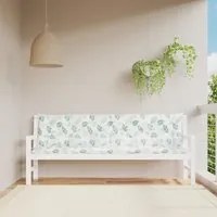 Cuscini Panca Giardino 2 pz Motivo a Foglie 200x50x7 cm Tessuto 361750