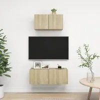 Set Porta TV 2 pz Rovere Sonoma in Truciolato cod mxl 20198