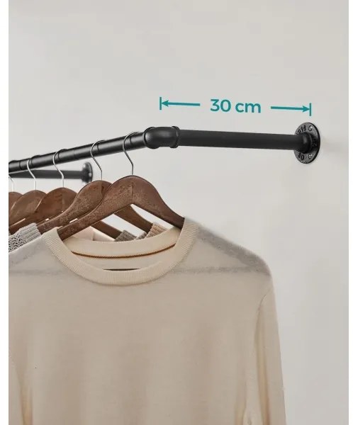 Set di 2 appendiabiti da parete per grucce LINEA, nero