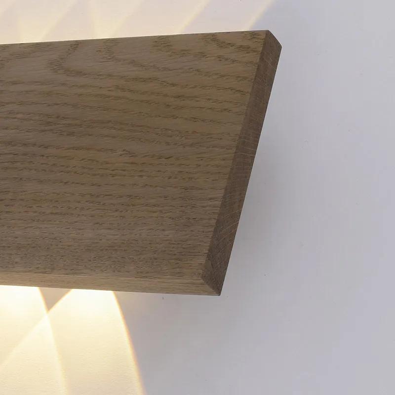 Lampada da parete rurale in legno 32 cm con LED 6 luci - Ajdin