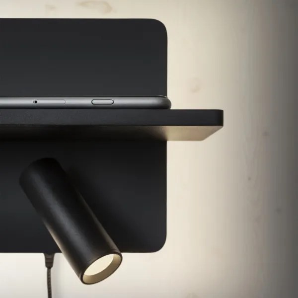 Ideal Lux - Luce Spot da parete a LED PIANO LED/11,5W/230V USB nero