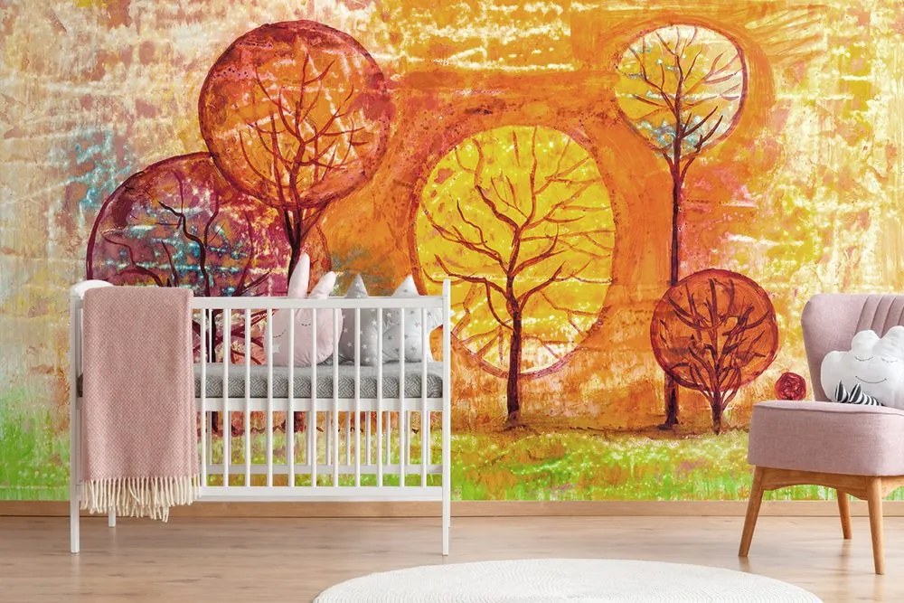 Carta da parati – Alberi in colori autunnali