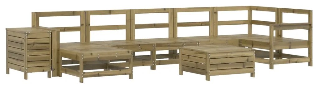 Set divani da giardino 9 pz in legno impregnato di pino