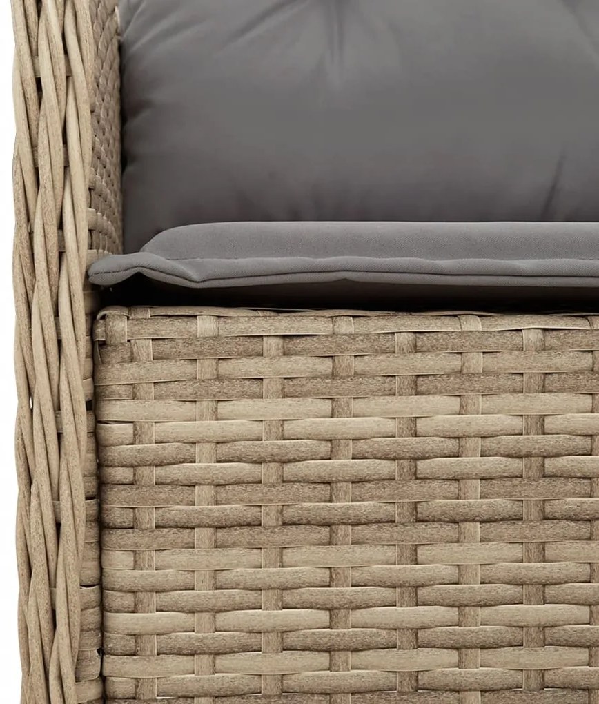 Set da pranzo da giardino 9 pz con cuscini beige in polyrattan
