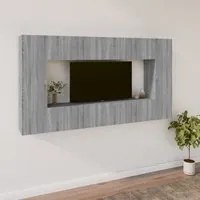 Set Mobili Porta TV 8pz Grigio Sonoma in Legno Multistrato 3114292