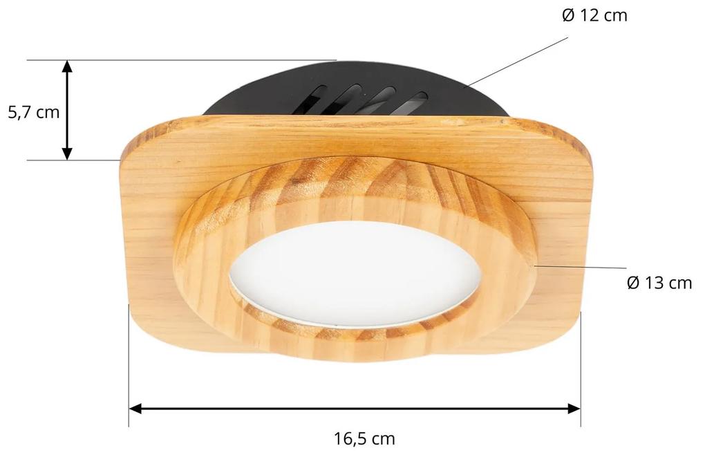 Lindby Joren faretto LED legno 1 lampadina rotondo