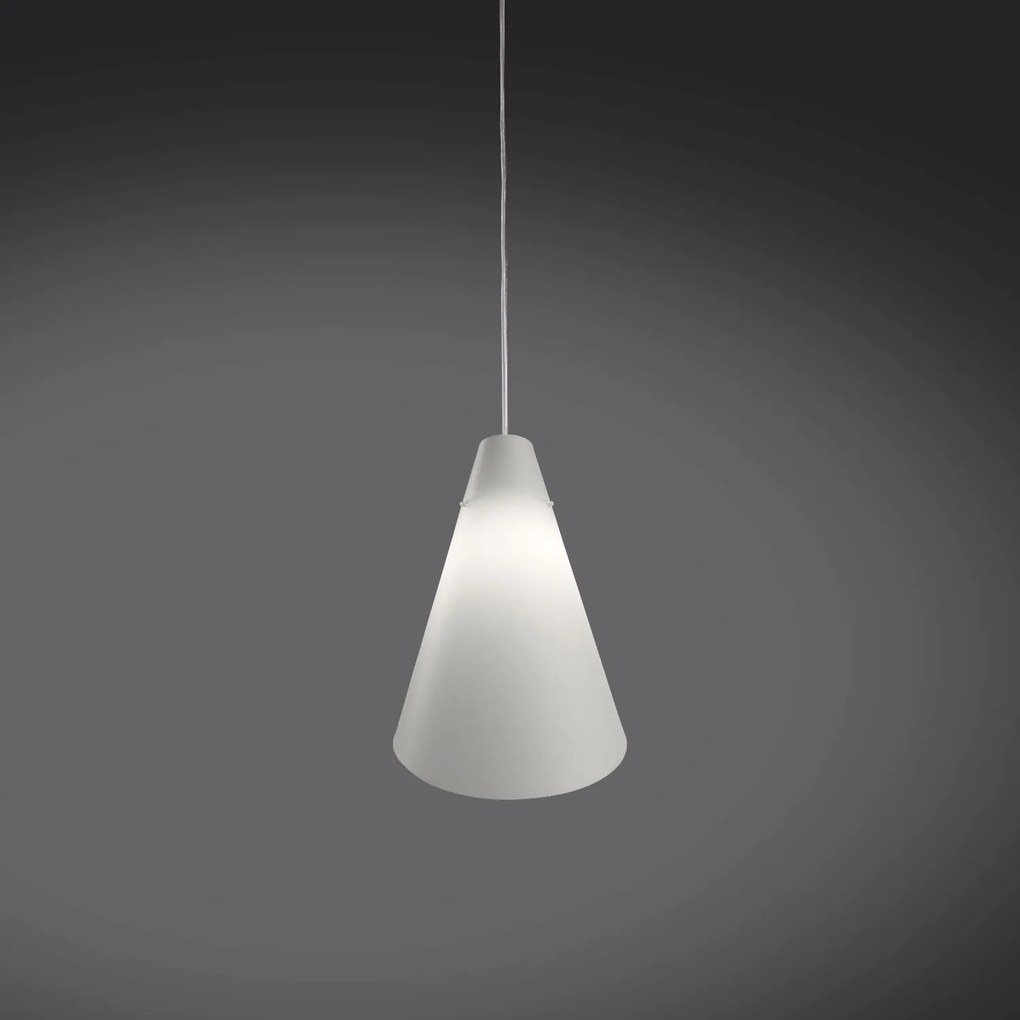 Sospensione Moderna Calle Polilux ® Bianco E Metallo Cromo 1 Luce E27