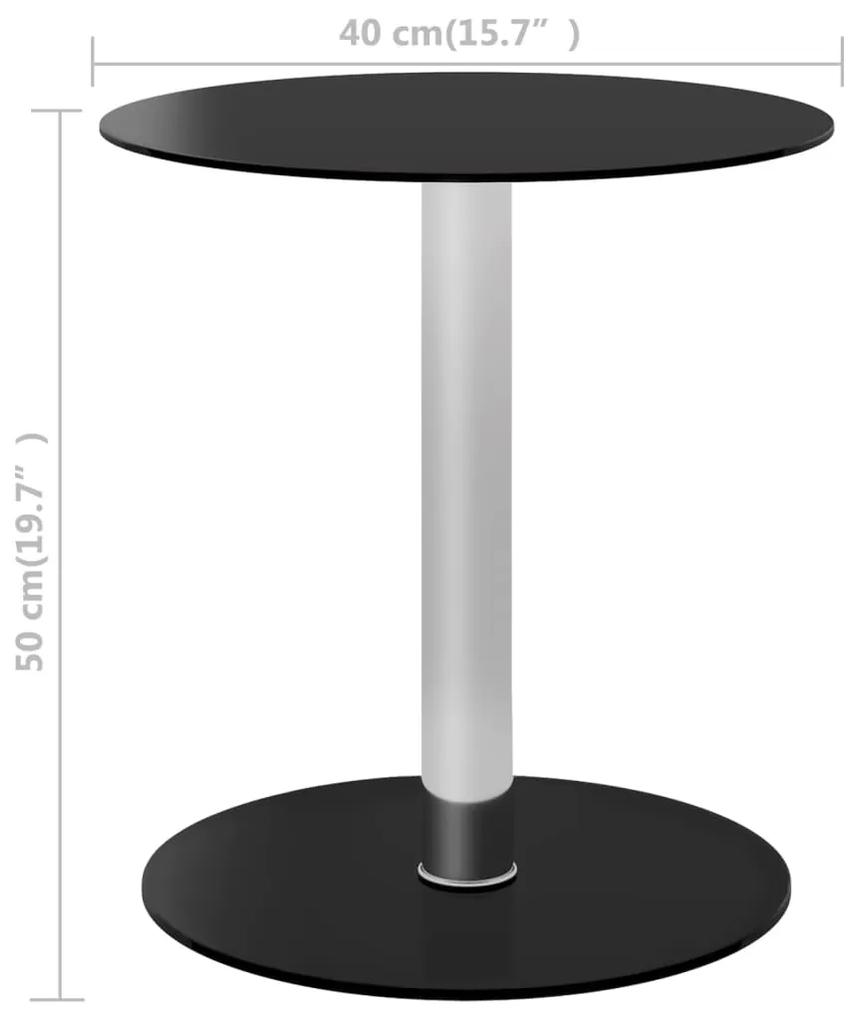 Tavolino da salotto nero 40 cm in vetro temperato