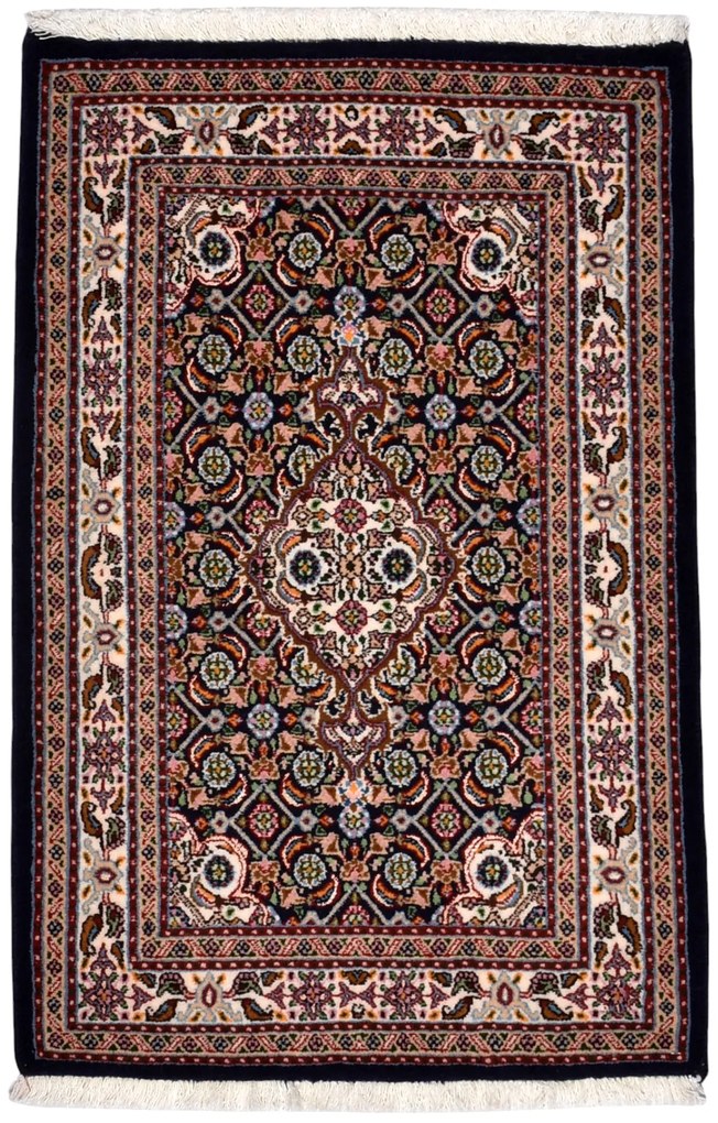 Moud Tappeto 90 x 60 Blu (Iran) Annodato A Mano