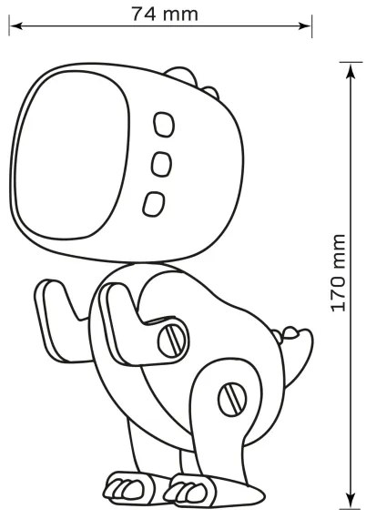 Lampada notturna LED dimmerabile per bambini con sveglia ROBOT LED/1W/5V 1200 mAh