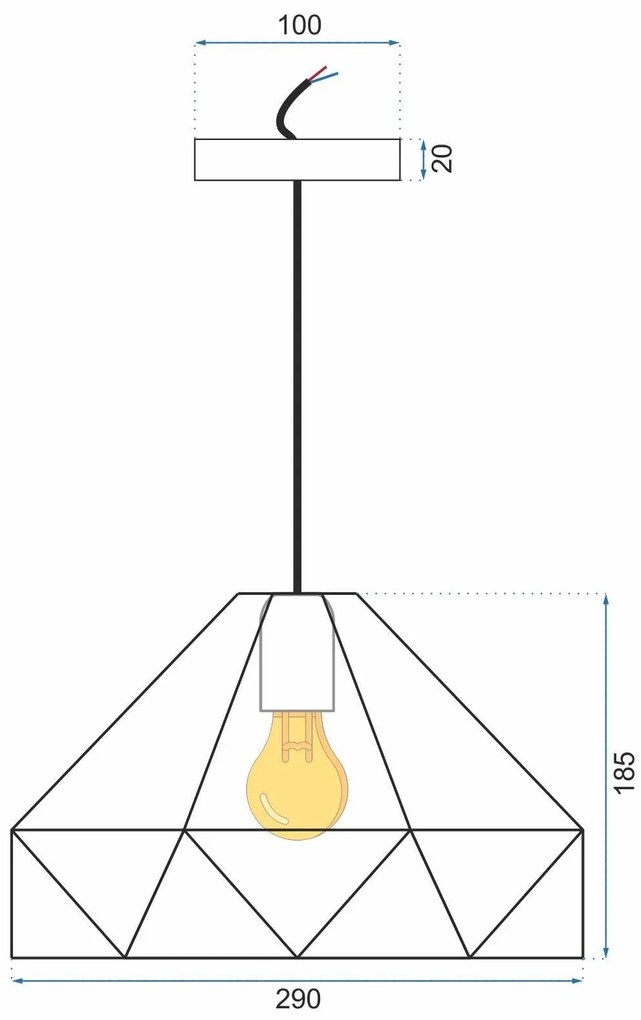 Lampada Da Soffitto Pensile Metallico Bianco APP237-1CP