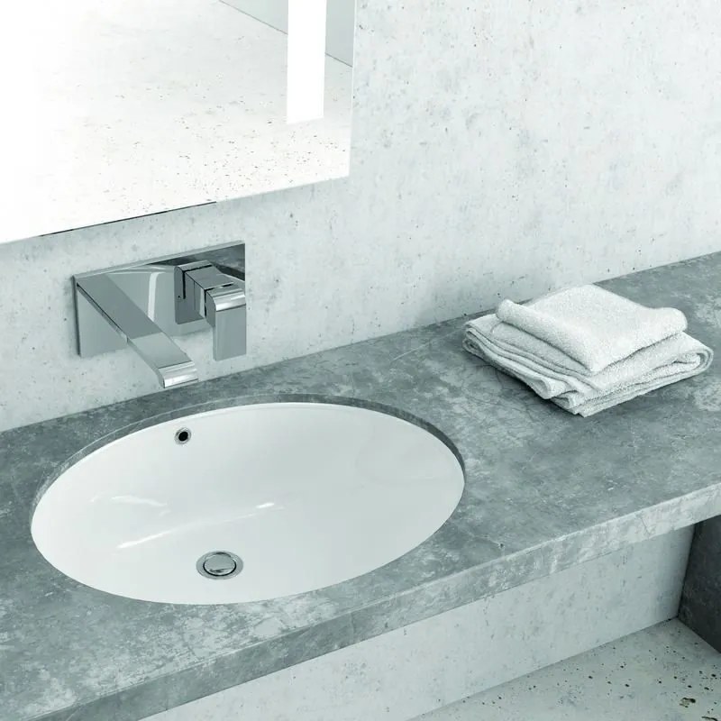 Kamalu - lavabo bagno ovale installazione sottopiano | litos-s400