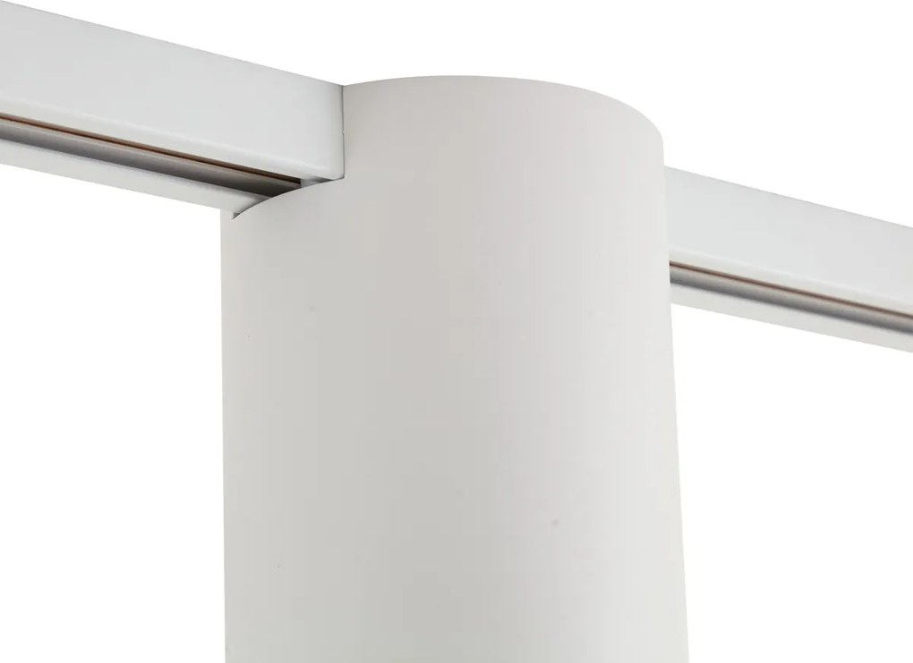 Sistema di illuminazione a binario moderno bianco con 2 faretti monofase - Iconic Rondoo Up
