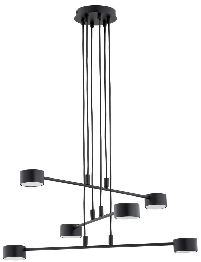 Lampadario a Sospensione in Acciaio GX53 MODUS 6 Nero 6xGX53