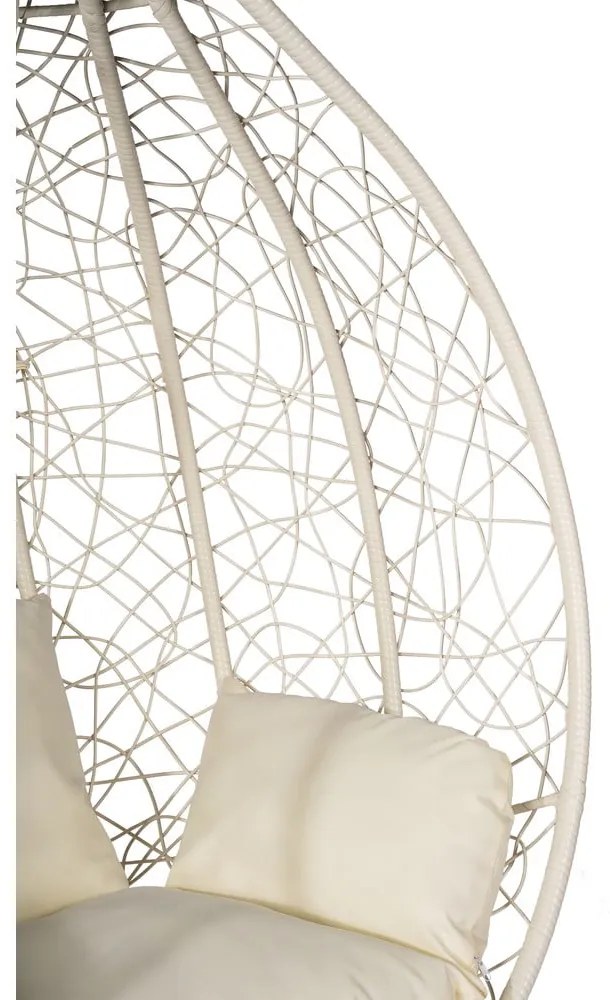 Poltrona sospesa bianco crema in rattan artificiale Noela - Bonami Selection