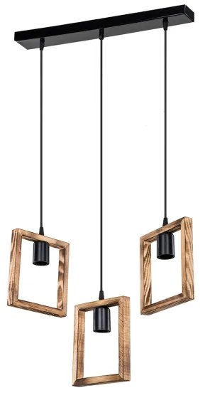 Zuma Line ASZ.1679 - Lampadario a sospensione con filo ATRIA 3xE27/20W/230V pino/nero