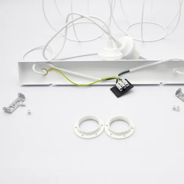 Lampadario a sospensione per bambini STARS 2xE27/15W/230V blu/bianco