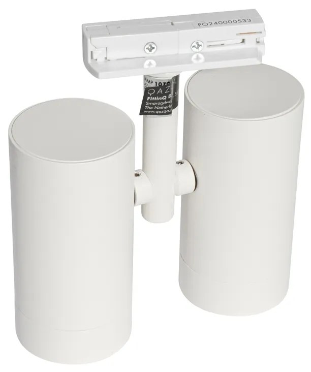 Faretto a binario moderno monofase bianco 2 luci - Iconic Scopio