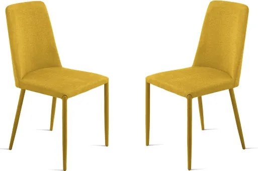 Sedia imbottita in tessuto Giallo ETTORE 2 sedie