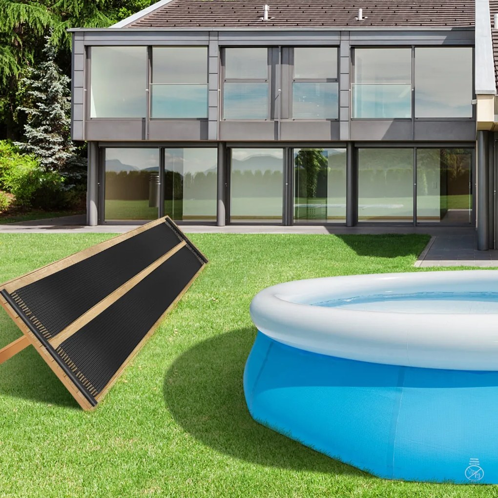 Costway Riscaldatore solare per piscina in PE da 2pcs, Pannelli collettori solari resistenti alle intemperie 3 Dimensioni