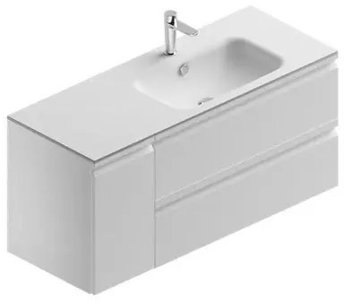 Mobile sottolavabo e lavabo Pull grigio artico opaco in mdf L 120 x H 56 x P 46 cm 1 vasca, 1 anta 2 cassetti