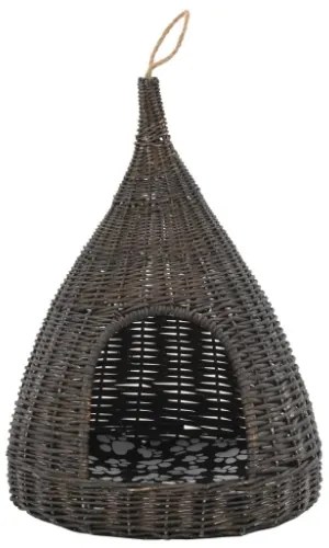 Cesta per Gatti Cuscino Grigio 40x60cm Teepee Salice Naturale