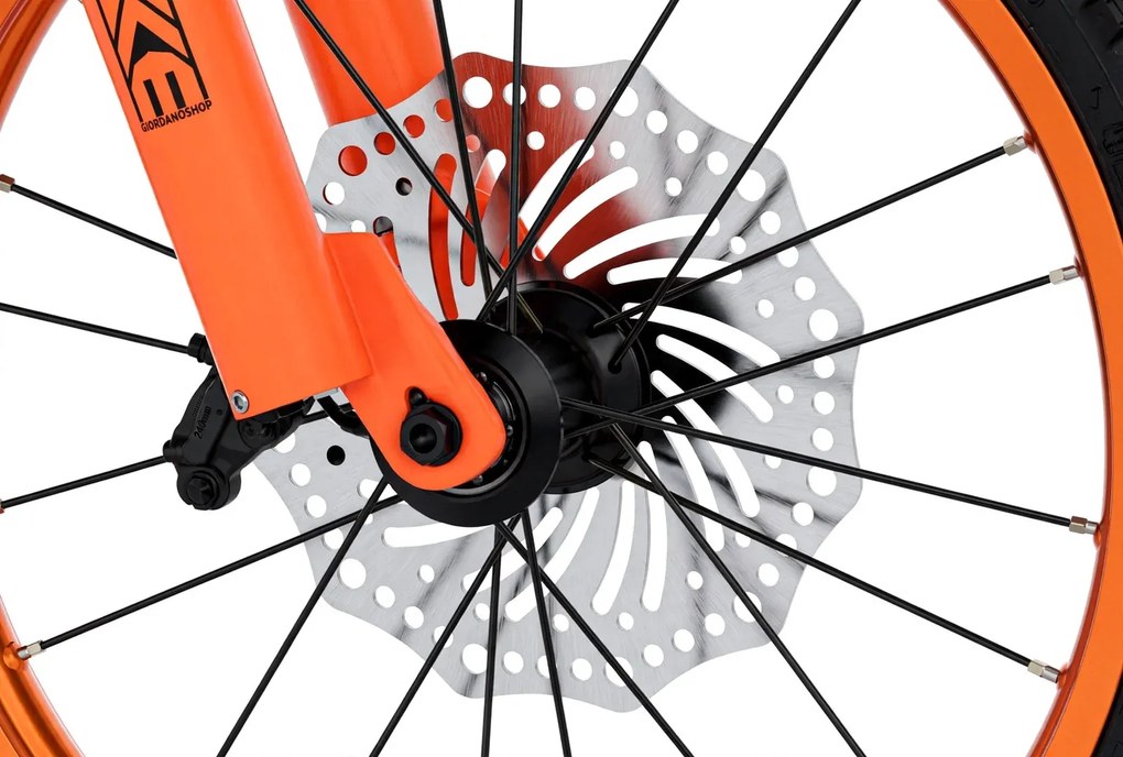 Bicicletta per Bambini 16" Freni a Disco e Rumore del Motore in Accelerazione Magik-Bike Motocross Arancione...