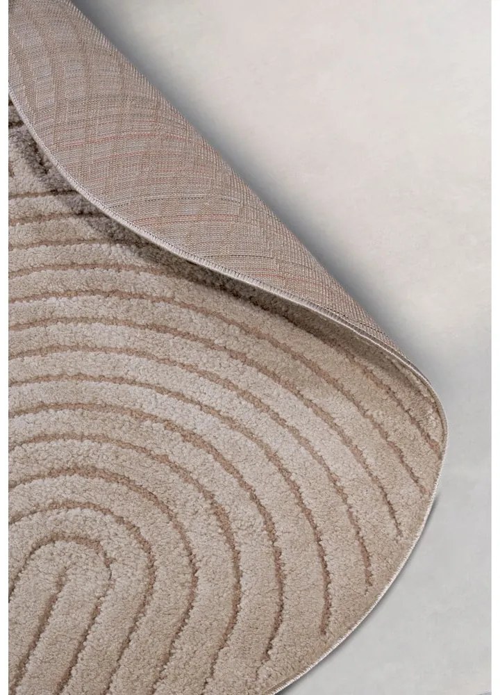 Tappeto rotondo grigio tortora ø 160 cm Panglao New York Taupe – Elle Decoration