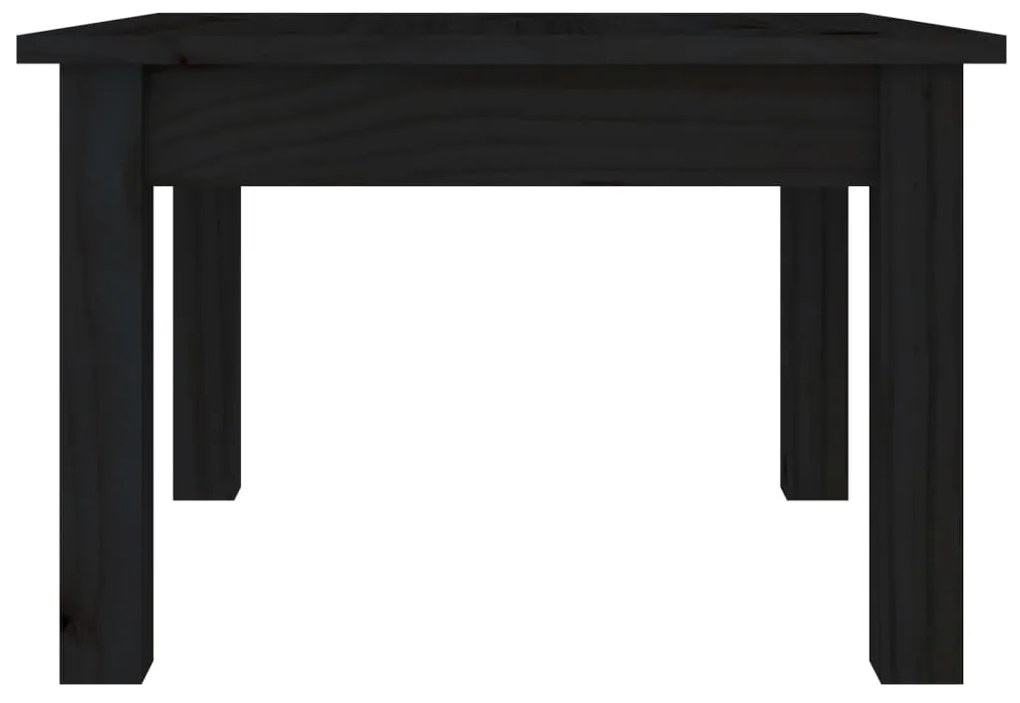 Tavolino da salotto nero 45x45x30 cm legno massello di pino