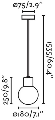 FARO 74427C-01 - Lampadario su filo da esterno MOON 1xE27/15W/230V IP44