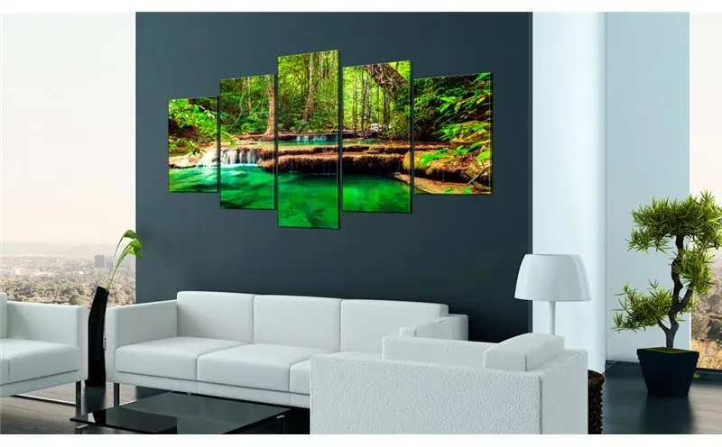 Quadro Il seno della natura  Colore Verde, Dimensioni e Misure 100x50