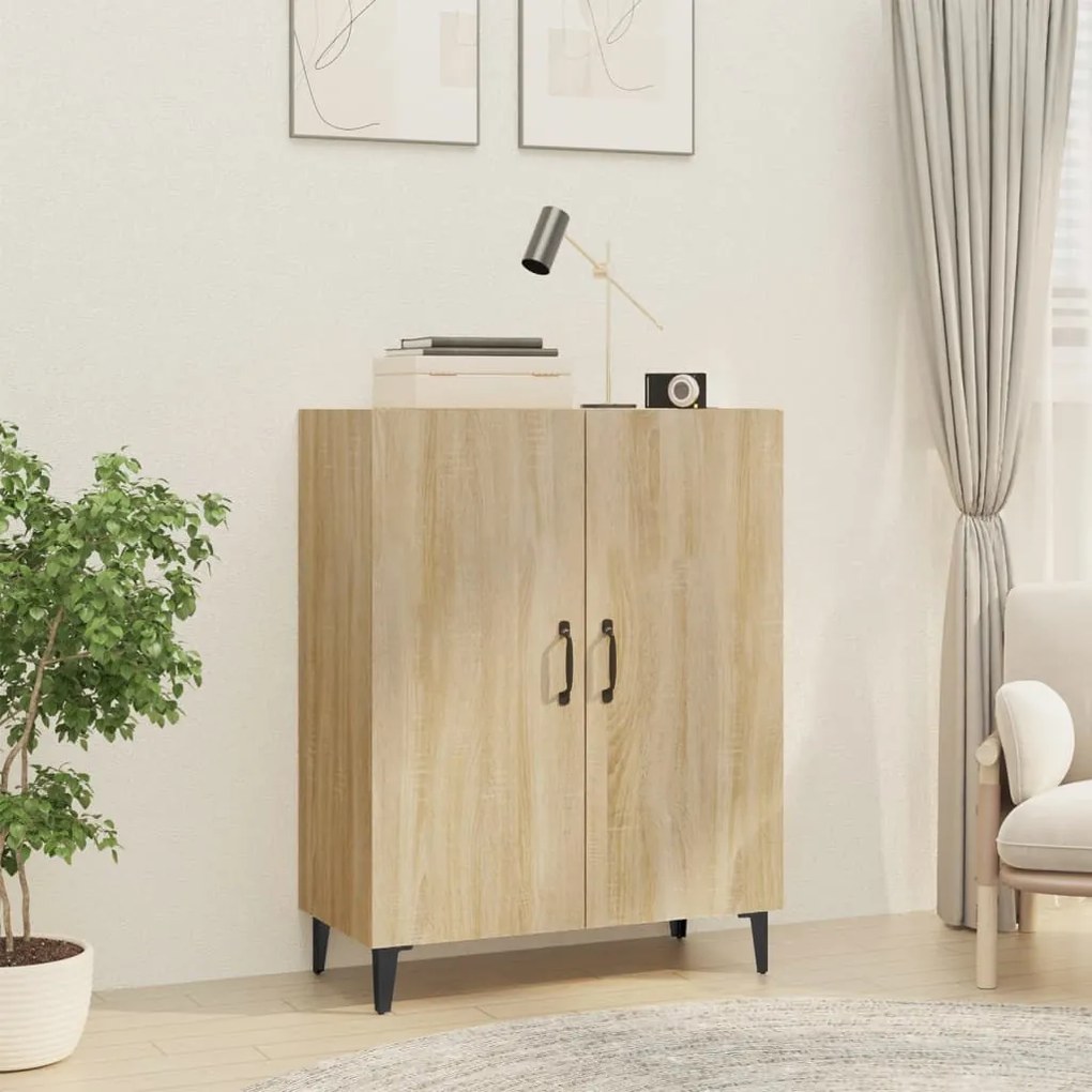 Credenza rovere sonoma 70x34x90 cm in legno multistrato