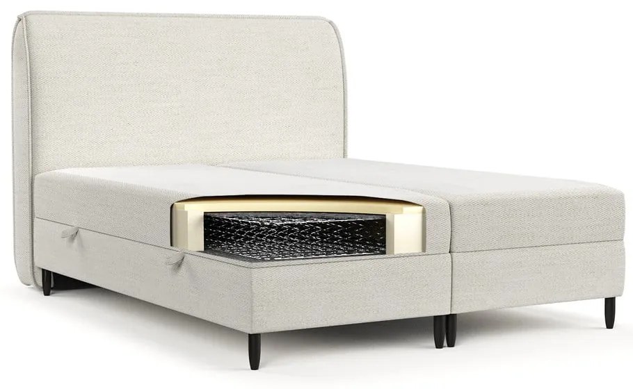 Letto boxspring crema con contenitore 180x200 cm Melba - Maison de Rêve