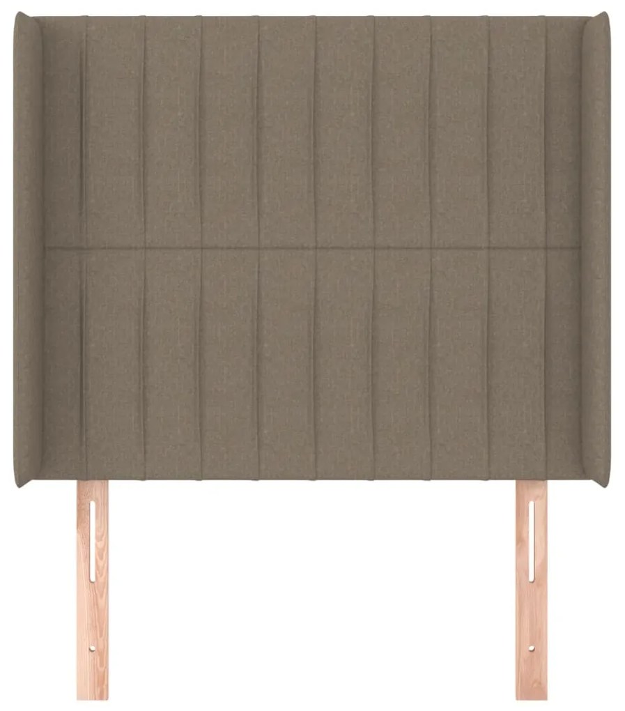 Testiera ad orecchio tortora 103x16x118/128 cm in tessuto