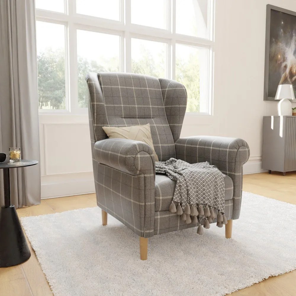 Poltrona con braccioli grigia Swan – Ropez