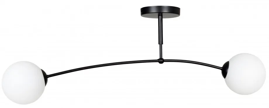Lampadario a Sospensione in Acciaio e Vetro PREGOS 2 Nero/Bianco 2xE14 Colore del corpo Nero