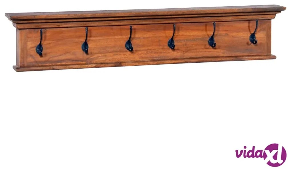 vidaXL Appendiabiti a Parete 100x10x20 cm in Massello di Teak