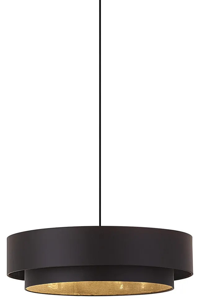 Lampada a sospensione moderna nera 50cm 3 luci - Drum Duo
