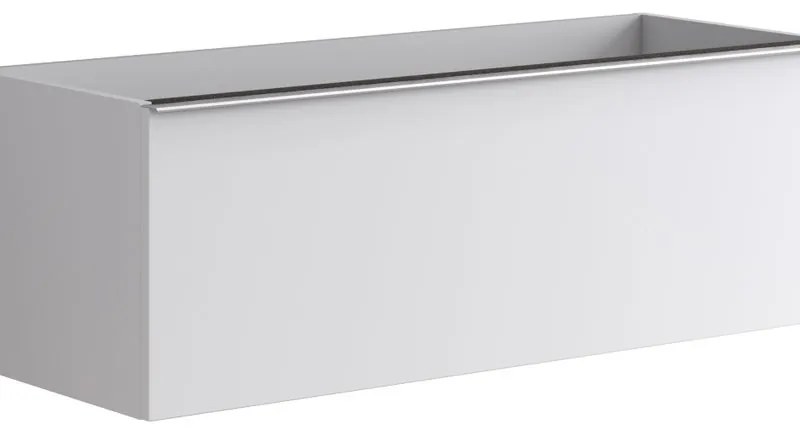 Mobile da bagno sospeso sotto lavabo L 120 x H 40 x P 45.5 cm bianco laccato opaco, 2 cassetti Pixel plain