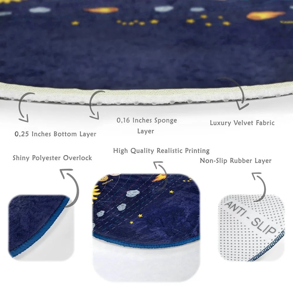 Tappeto per bambini in blu scuro ø 100 cm Comfort – Mila Home